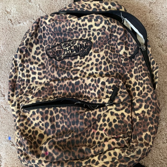 vans cheetah print backpack